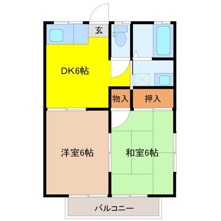 メゾン古城Eの物件間取画像